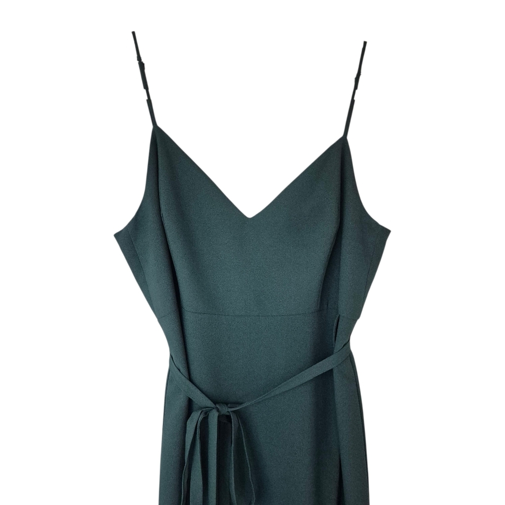 Park & Fifth Abbot Wrap Front Dress Dark Forest Green Color - Picture 5 of 9